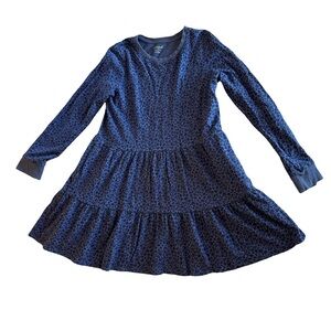 Adorable Cat & Jack Blue Leopard Print Tiered Ruffle Dress Girls XL 14/16